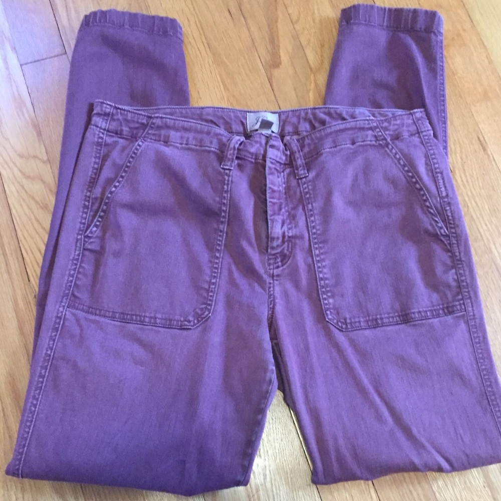 J.Crew Cargo Ankle Pants Burgundy Size 31 Tall